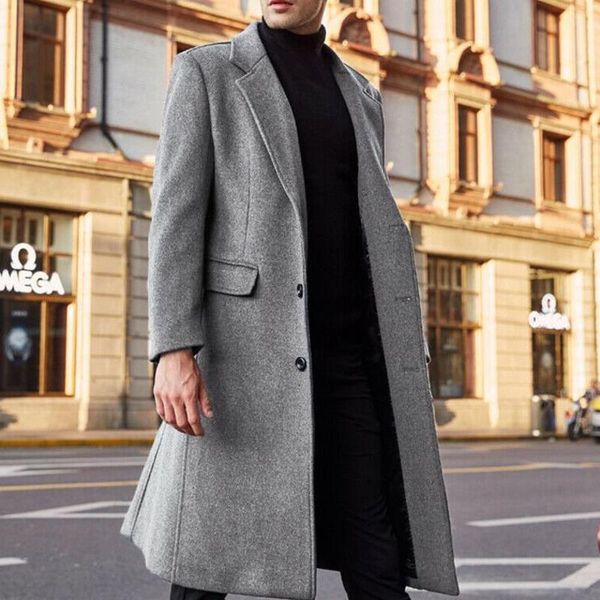 men's wool & blends mens coat solid color long sleeve fleece men overcoat streetwear fashion trench outerwear woolen jackets, Black
men's wool & blends mens coat solid color long sleeve fleece men overcoat streetwear fashion trench outerwear woolen jackets, Black