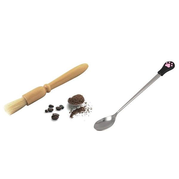 spoons 1 pcs espresso supply coffee grinder brush & stainless steel cute claw 
spoons 1 pcs espresso supply coffee grinder brush & stainless steel cute claw