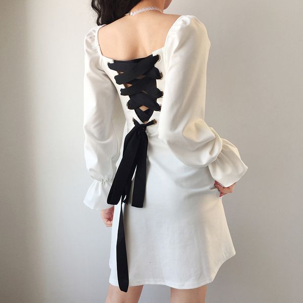 2021 new womens retro vintage square collar long pull sleeve elegant backless ruffles lace-up back bandage girl party es 2z28, Black;gray
2021 new womens retro vintage square collar long pull sleeve elegant backless ruffles lace-up back bandage girl party es 2z28, Black;gray