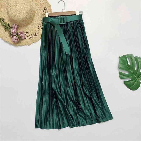 autumn korean women high-waisted satin belt pleated skirt casual simple solid color a-line long 210527, Black
autumn korean women high-waisted satin belt pleated skirt casual simple solid color a-line long 210527, Black