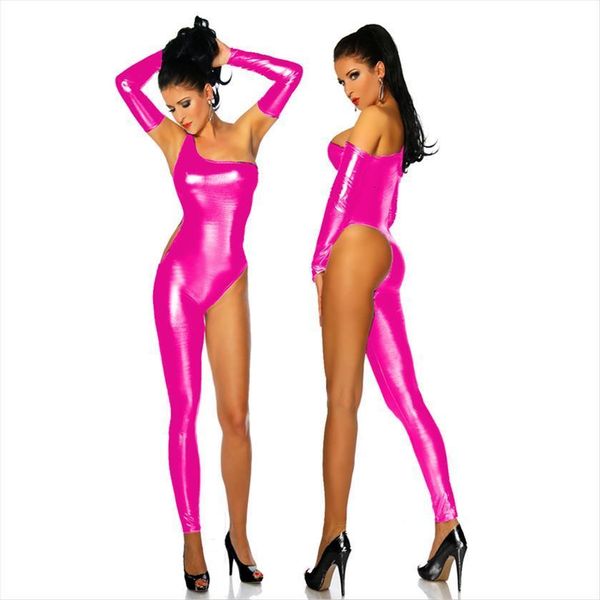 novelty nightclub pole dancing womens jumpsuit costume one leg and shoulder shiny metallic skinny bodysuit with gloves, Black;white
novelty nightclub pole dancing womens jumpsuit costume one leg and shoulder shiny metallic skinny bodysuit with gloves, Black;white