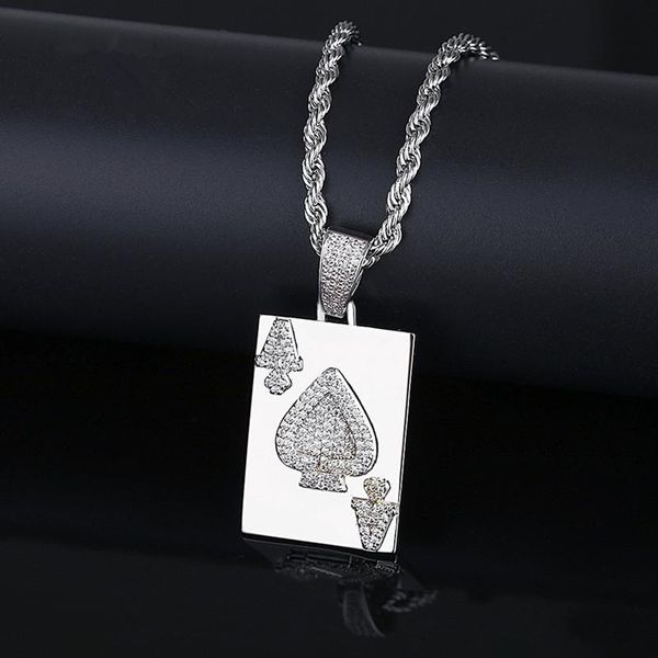 pendant necklaces iced out cubic zircon poker spade ace necklace charm gold color hip hop jewelry for men women party gift drop, Silver
pendant necklaces iced out cubic zircon poker spade ace necklace charm gold color hip hop jewelry for men women party gift drop, Silver