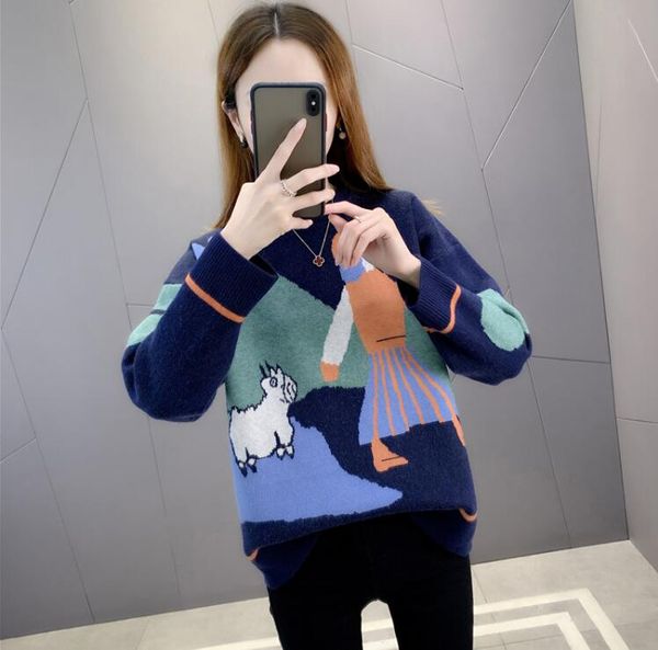 women pullovers sweater oversized jumper split fall winter clothes, White;black
women pullovers sweater oversized jumper split fall winter clothes, White;black