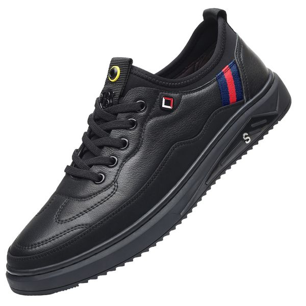 men casual shoes flat fashion lace up autumn spring leather low sneakers male non-slip breathable comfortable, Black
men casual shoes flat fashion lace up autumn spring leather low sneakers male non-slip breathable comfortable, Black