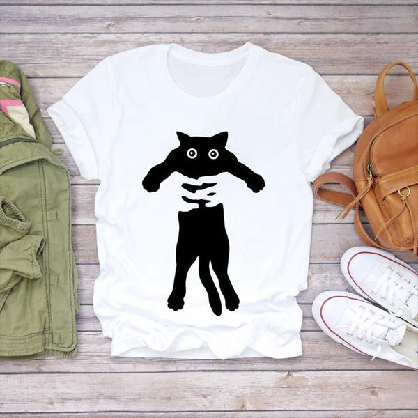 cat funny mujer camisetas womens animal printing short sleeve print graphic female tee, White
cat funny mujer camisetas womens animal printing short sleeve print graphic female tee, White