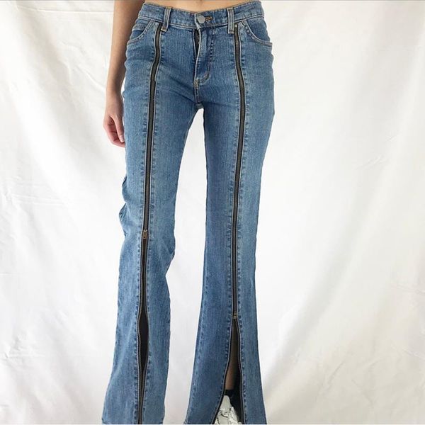 women's pants & capris women denim jeans fashion zipper metal split hem middle waist casual trousers spring autumn street loose slimmin, Black;white
women's pants & capris women denim jeans fashion zipper metal split hem middle waist casual trousers spring autumn street loose slimmin, Black;white