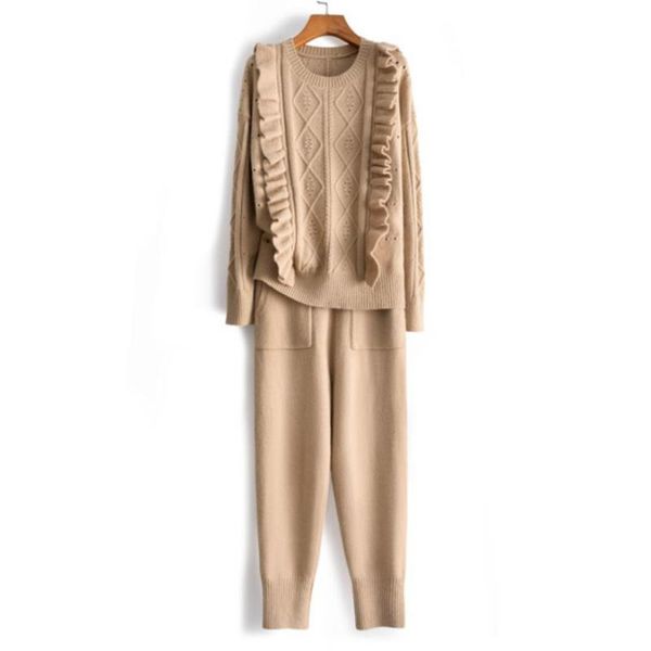 two piece dress est fashion woolen and cashmere knitted warm suits ruffles wool sweater + mink trousers leisure two-pieces sets f816, White
two piece dress est fashion woolen and cashmere knitted warm suits ruffles wool sweater + mink trousers leisure two-pieces sets f816, White