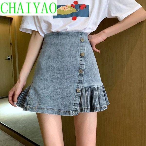 women's t-shirt no.1 people's pleated denim skirt with high waist and buttocks, White
women's t-shirt no.1 people's pleated denim skirt with high waist and buttocks, White