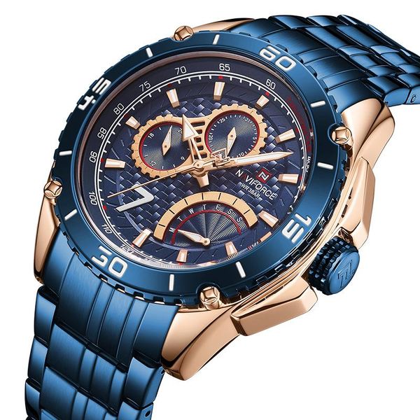 wristwatches 2021fashion casual men watch naviforce rose blue military stainless steel analog quartz date clock, Slivery;brown
wristwatches 2021fashion casual men watch naviforce rose blue military stainless steel analog quartz date clock, Slivery;brown