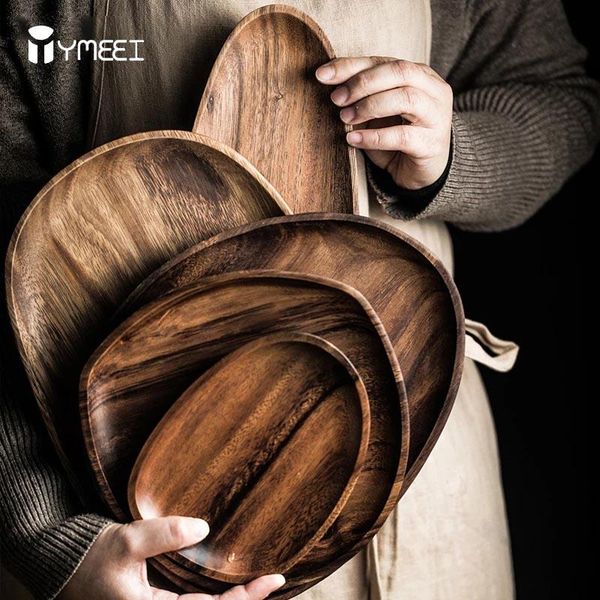dishes & plates ymeei solid wood round dinner snack fruit dry plate high-quality handmade tea tray dessert tableware 
dishes & plates ymeei solid wood round dinner snack fruit dry plate high-quality handmade tea tray dessert tableware