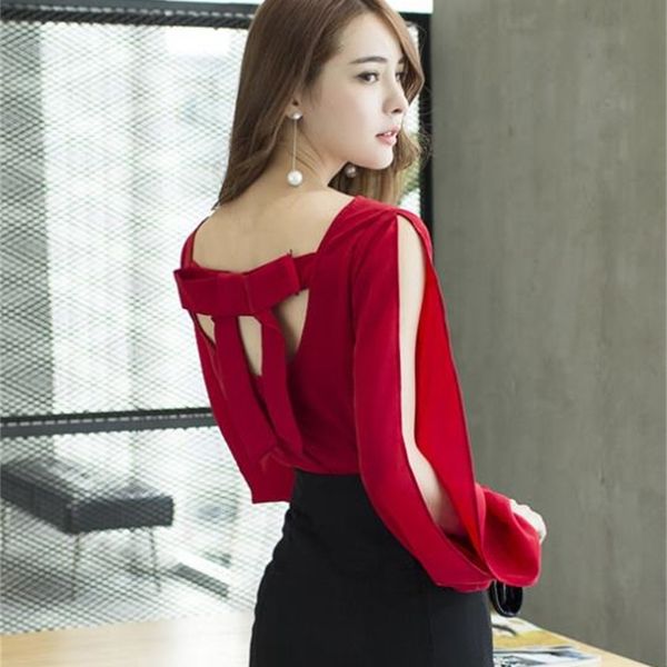 autumn fashion hollow out back lantern sleeve red chiffon blouses women bow red party shirts club red chiffon 210225, White
autumn fashion hollow out back lantern sleeve red chiffon blouses women bow red party shirts club red chiffon 210225, White