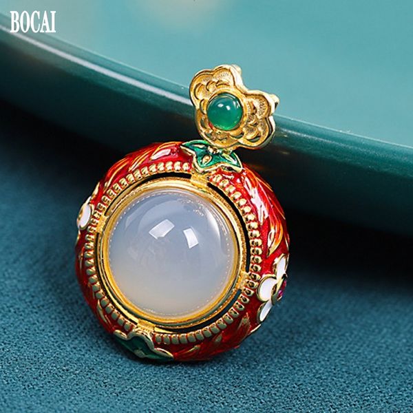 2021 new solid s925 pure sier jewelry enamel white chalcedony for woman ethnic style burnt blue women's pendant rgne, Silver
2021 new solid s925 pure sier jewelry enamel white chalcedony for woman ethnic style burnt blue women's pendant rgne, Silver