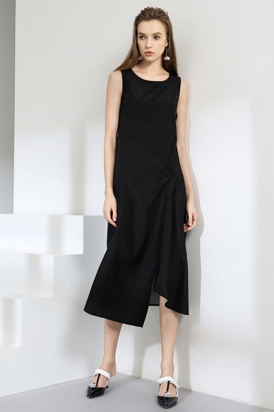 2021 new women summer lady casual style vintage sleeveless irregular solid color vestido i0r6, Black;gray
2021 new women summer lady casual style vintage sleeveless irregular solid color vestido i0r6, Black;gray
