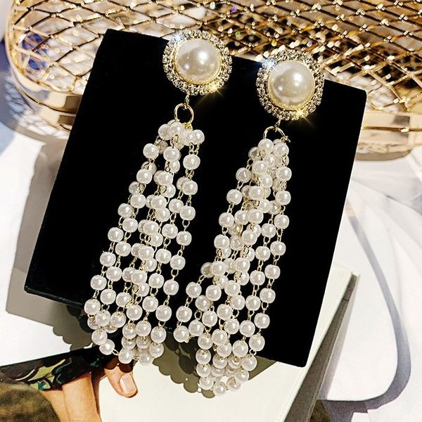 925 sterling silver stud earrings long tassel pearl earring white crystal jewelry present for girls lady 2020 ins temperament long simple fa, Golden;silver
925 sterling silver stud earrings long tassel pearl earring white crystal jewelry present for girls lady 2020 ins temperament long simple fa, Golden;silver