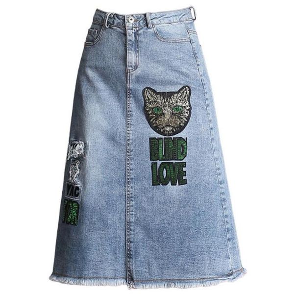 skirts summer fashion denim jeans casual high waist cat patchwork pocket a line knee-length skirt plus size 4xl, Black
skirts summer fashion denim jeans casual high waist cat patchwork pocket a line knee-length skirt plus size 4xl, Black