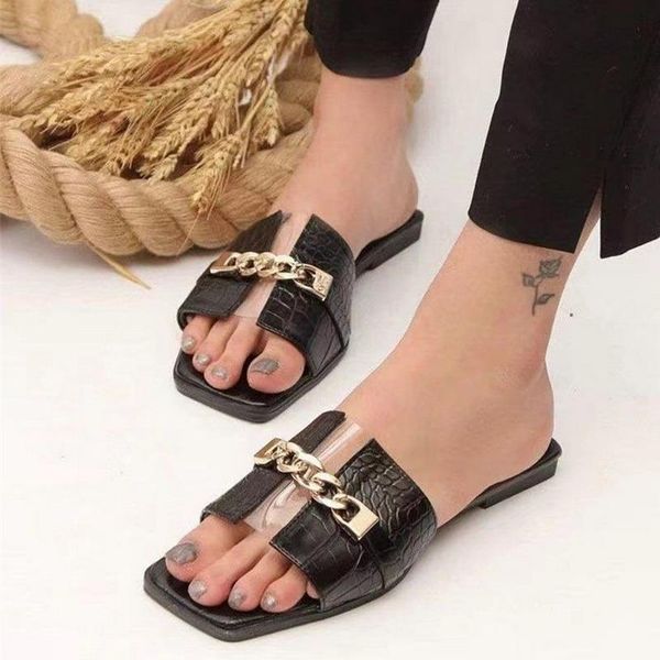slippers classic designer 2021 women flat flip flops double chain ladies summer vacation beach soft sole slide sandals, Black
slippers classic designer 2021 women flat flip flops double chain ladies summer vacation beach soft sole slide sandals, Black