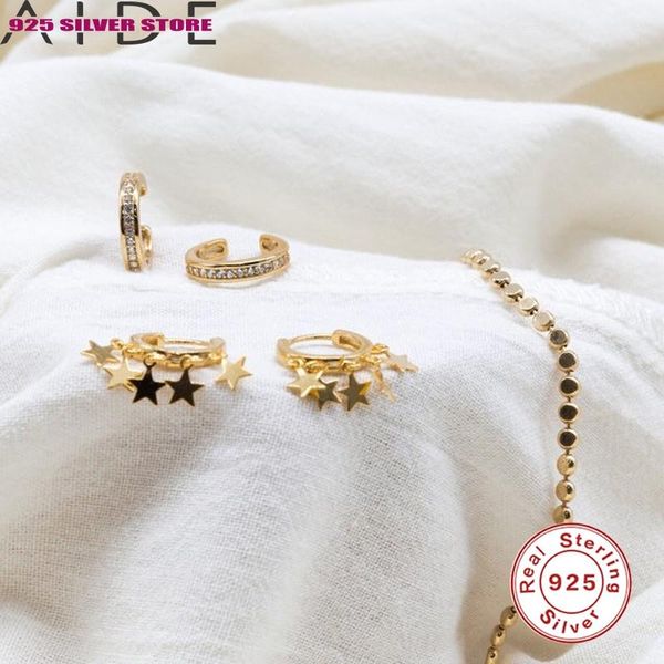 hoop & huggie aide 1 pair five-pointed star tassel huggie earrings sterling 925 silver boucle oreille femme earring for women trend piercing, Golden;silver
hoop & huggie aide 1 pair five-pointed star tassel huggie earrings sterling 925 silver boucle oreille femme earring for women trend piercing, Golden;silver