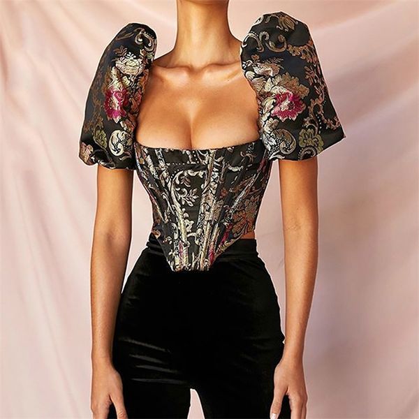 deat spring summer short puff sleeve square collar black floral print women t shirt mh270 210315, White
deat spring summer short puff sleeve square collar black floral print women t shirt mh270 210315, White