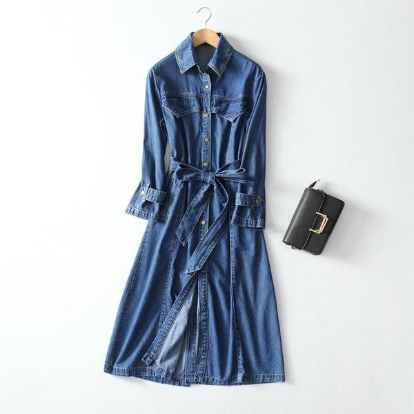 women's trench coats fashion denim long coat for women 2021 autumn winter brand single breasted with belt jeans windbreaker female oute, Tan;black
women's trench coats fashion denim long coat for women 2021 autumn winter brand single breasted with belt jeans windbreaker female oute, Tan;black