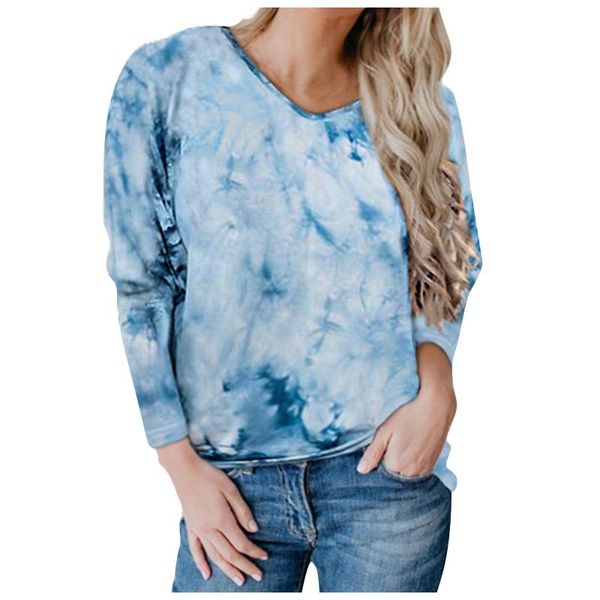 women's t-shirt 2021 womens leisure print round neck female colorful tie-dye loose casual long-sleeved pullover haut femme, White
women's t-shirt 2021 womens leisure print round neck female colorful tie-dye loose casual long-sleeved pullover haut femme, White