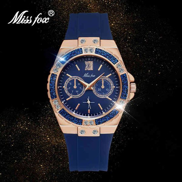 missfox ladies aaa diamond gold blue rubber strap women es luxury fashion waterproof quartz watch 2020 dropshipping, Slivery;brown
missfox ladies aaa diamond gold blue rubber strap women es luxury fashion waterproof quartz watch 2020 dropshipping, Slivery;brown