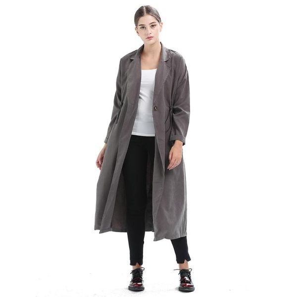 women's trench coats x-long single button coat women drawstring adjustable waist 2021 spring and autumn arrival, Tan;black
women's trench coats x-long single button coat women drawstring adjustable waist 2021 spring and autumn arrival, Tan;black
