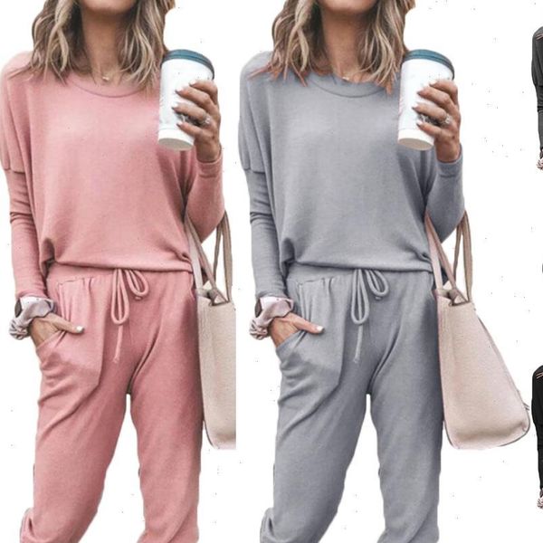 2pcs set casual women suits pants solid color o neck long sleeve shirt drawstring pants tracksuit for sports female suits, Gray
2pcs set casual women suits pants solid color o neck long sleeve shirt drawstring pants tracksuit for sports female suits, Gray