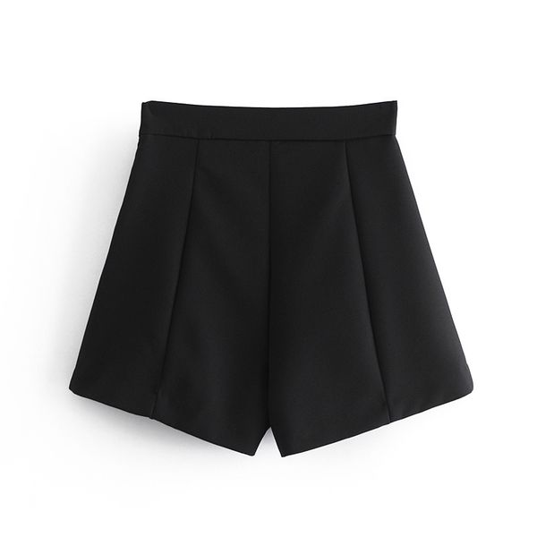 2021 new woman bermuda front button high waist shorts black bottoms wide leg 9vx2, White;black
2021 new woman bermuda front button high waist shorts black bottoms wide leg 9vx2, White;black