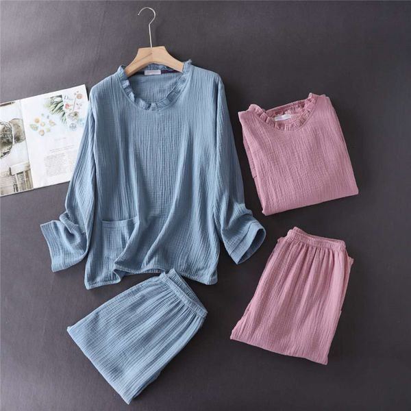2021 japanese new style spring and autumn 100% cotton crepe ladies pajamas suit simple casual plus size home service women sleepwear bnji, Black;brown
2021 japanese new style spring and autumn 100% cotton crepe ladies pajamas suit simple casual plus size home service women sleepwear bnji, Black;brown