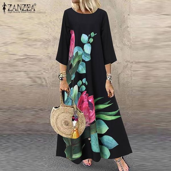 casual dresses bohemian printed sundress autumn women holiday beach long vestidos kaftan robe o neck 3/4 sleeve floral maxi dress, Black;gray
casual dresses bohemian printed sundress autumn women holiday beach long vestidos kaftan robe o neck 3/4 sleeve floral maxi dress, Black;gray