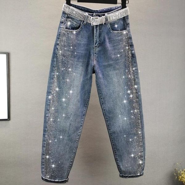 women's jeans rhinestone women 2021 spring fashion high waist loose cross pants plus size 26-32, Blue
women's jeans rhinestone women 2021 spring fashion high waist loose cross pants plus size 26-32, Blue