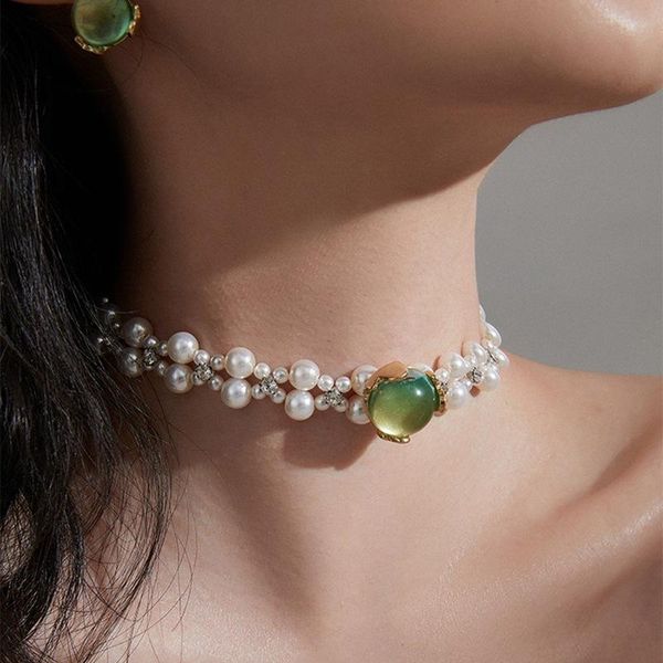 chains lifefontier vintage green round pendant pearl necklaces for women rhinestone beaded choker necklace wedding jewelry gift, Silver
chains lifefontier vintage green round pendant pearl necklaces for women rhinestone beaded choker necklace wedding jewelry gift, Silver