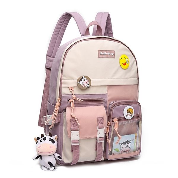 korean kawaii pink backpacks for teenage girls college student casual school bag ladies bookbag women cute panelled 211215
korean kawaii pink backpacks for teenage girls college student casual school bag ladies bookbag women cute panelled 211215