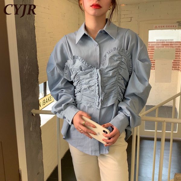 2021 solid retro-fashioned female chic korean plied shirt from the vintage released all high-end games casual kb29, White;black
2021 solid retro-fashioned female chic korean plied shirt from the vintage released all high-end games casual kb29, White;black