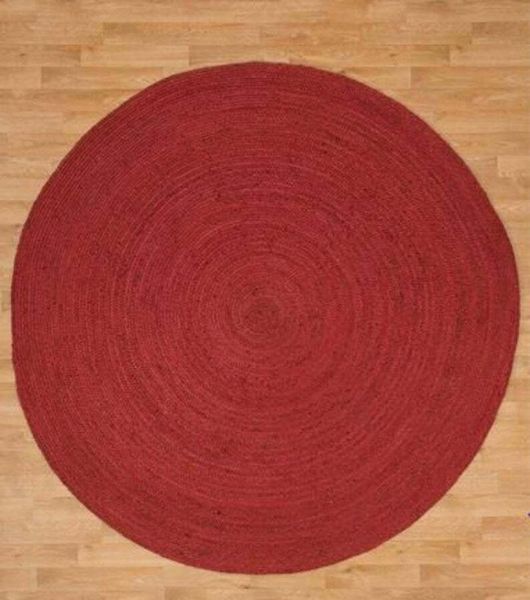 carpets rug 100% natural jute braided style round reversible modern living area rag home decor