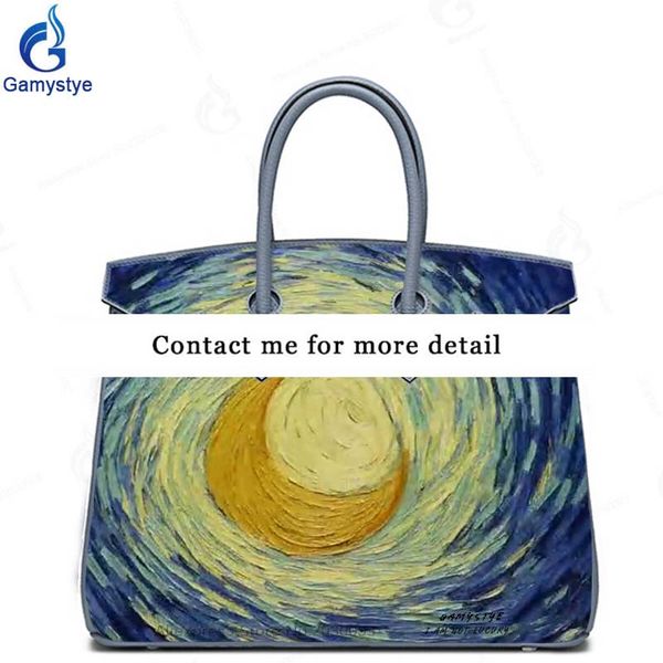 art custom handmake painted handbag women ladies messenger bags genuine cowhide leather graffiti van gogh style moon, Black;red
art custom handmake painted handbag women ladies messenger bags genuine cowhide leather graffiti van gogh style moon, Black;red