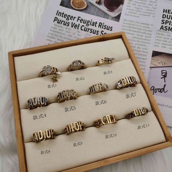 2021 new designer classic letter diamond ring temperament net red multi layer pearl ring, Silver
2021 new designer classic letter diamond ring temperament net red multi layer pearl ring, Silver