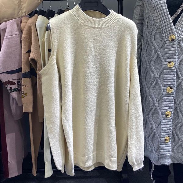 women's sweaters jumper strapless knitted pullovers solid color o neck chic sweet sweater 2021 autumn spring korean casual, White;black
women's sweaters jumper strapless knitted pullovers solid color o neck chic sweet sweater 2021 autumn spring korean casual, White;black