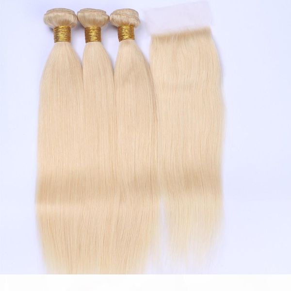 #613 blonde brazilian human hair 3bundles with closure 4pcs lot straight blonde virgin hair weave extensions with 4x4 lace front closure, Black
#613 blonde brazilian human hair 3bundles with closure 4pcs lot straight blonde virgin hair weave extensions with 4x4 lace front closure, Black