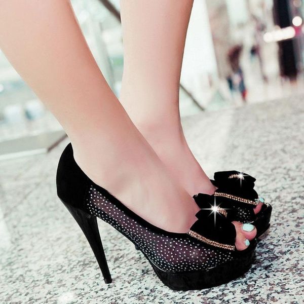 dress shoes sweet bow knot lace mesh peep toe platform female pumps fetish high heels party offices dressing ladies woman, Black
dress shoes sweet bow knot lace mesh peep toe platform female pumps fetish high heels party offices dressing ladies woman, Black