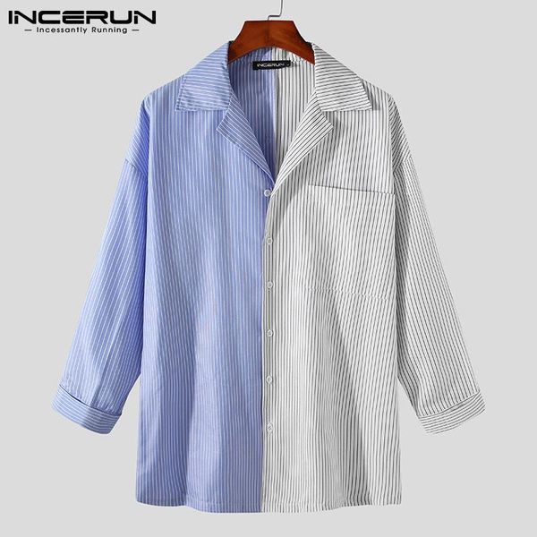 men's casual shirts men striped patchwork shirt spring lapel long sleeve personality streetwear button pockets 2021 camisa s-5xl incer, White;black
men's casual shirts men striped patchwork shirt spring lapel long sleeve personality streetwear button pockets 2021 camisa s-5xl incer, White;black