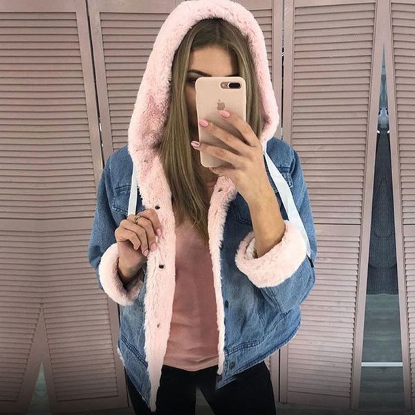 2021 new veet thick women autumn winter fashion ribbons denim jacket female casual short coat bf9e, Black;brown
2021 new veet thick women autumn winter fashion ribbons denim jacket female casual short coat bf9e, Black;brown