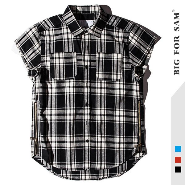 summer high street trend short sleeve plaid shirts men's lapel shirt fashion hip hop streetwear for man, White;black
summer high street trend short sleeve plaid shirts men's lapel shirt fashion hip hop streetwear for man, White;black