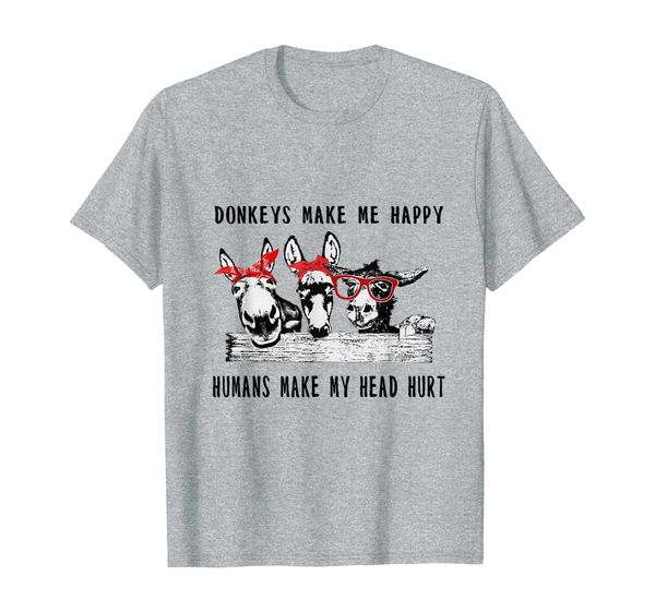 farmer donkeys make me happy humans make my head hurt t-shirt, White;black
farmer donkeys make me happy humans make my head hurt t-shirt, White;black