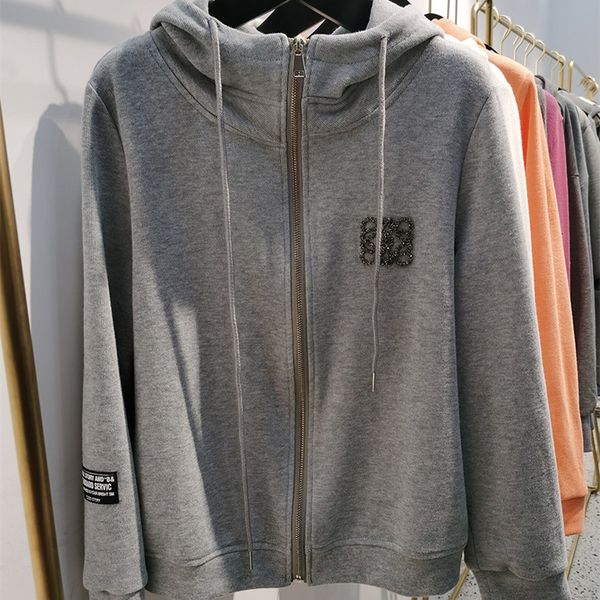 2021 gray cotton hoodi diamond zip-up solid brand quality fashion shape sweatshirt women autumn new long sleeve casual coat 33w5, Black
2021 gray cotton hoodi diamond zip-up solid brand quality fashion shape sweatshirt women autumn new long sleeve casual coat 33w5, Black