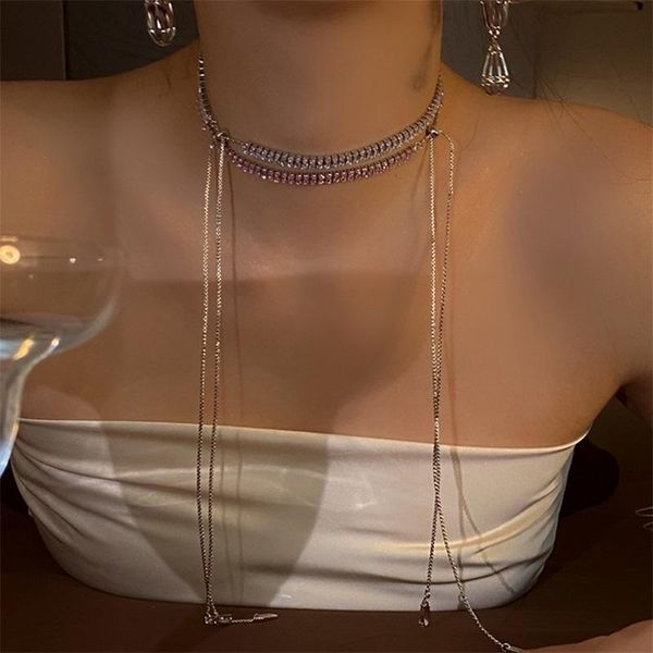 chains 2021 winter white pink zircon crystal choker necklaces for women geometric long tassel clavicle chain statement jewelry, Silver
chains 2021 winter white pink zircon crystal choker necklaces for women geometric long tassel clavicle chain statement jewelry, Silver