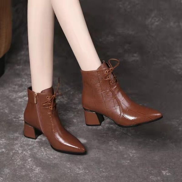 boots women's coffee thick heel women leather solid color stitched short ankle, Black
boots women's coffee thick heel women leather solid color stitched short ankle, Black