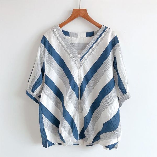 women's blouses & shirts 2021 summer women blouse literary cotton linen thin v-neck stripe back button loose short sleeve shirt, White
women's blouses & shirts 2021 summer women blouse literary cotton linen thin v-neck stripe back button loose short sleeve shirt, White