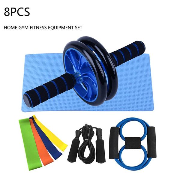 training equipment 8pcs muscle exercise abdominal roller wheel tensioner resistance bands jump rope kneeling pad home gym fitness set
training equipment 8pcs muscle exercise abdominal roller wheel tensioner resistance bands jump rope kneeling pad home gym fitness set