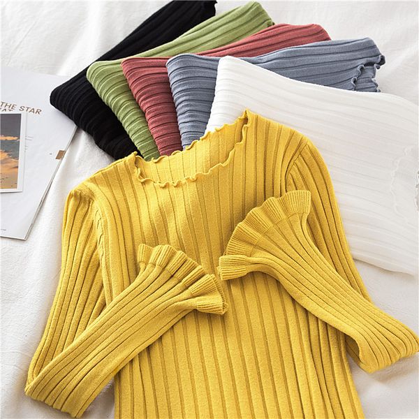 new winter women 2021 autumn long pullover bottom shirt korean slim bell sleeve knitted sweaters pullovers jrgv, White;black
new winter women 2021 autumn long pullover bottom shirt korean slim bell sleeve knitted sweaters pullovers jrgv, White;black